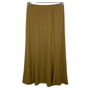 NWT Victor Costa Skirt Womens Sz M Beige‎ Elastic Waist Pull On Maxi A-Line